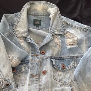 wild fable Light Blue Distressed Denim Jacket